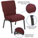 Maroon Fabric/Silver Vein Frame |#| 20.5inch Maroon Molded Foam Stacking Church Chair