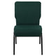 Hunter Green Fabric/Silver Vein Frame |#| 20.5inch Hunter Molded Foam Stacking Church Chair