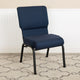 Cobalt Fabric/Black Frame |#| 20.5inch Cobalt Molded Foam Stacking Church Chair