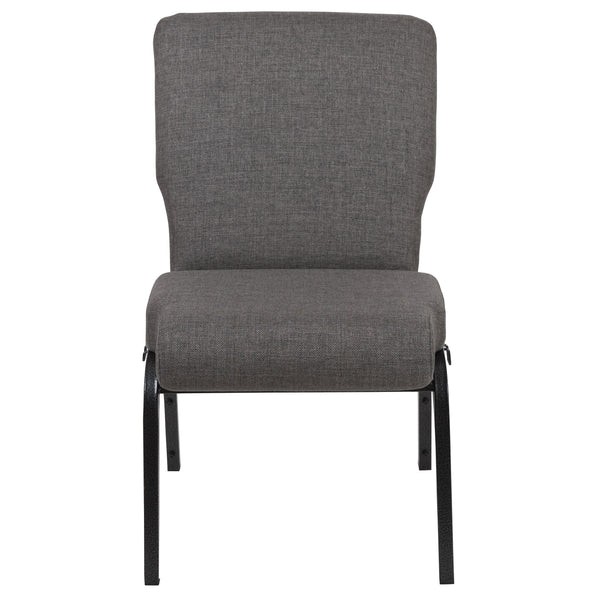 Charcoal Gray Fabric/Silver Vein Frame |#| 20.5inch Charcoal Molded Foam Stacking Church Chair