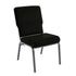 Black Fabric/Silver Vein Frame |#| 20.5" Black Molded Foam Stacking Church Chair