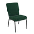 Hunter Green Fabric/Silver Vein Frame |#| 20.5" Hunter Molded Foam Stacking Church Chair