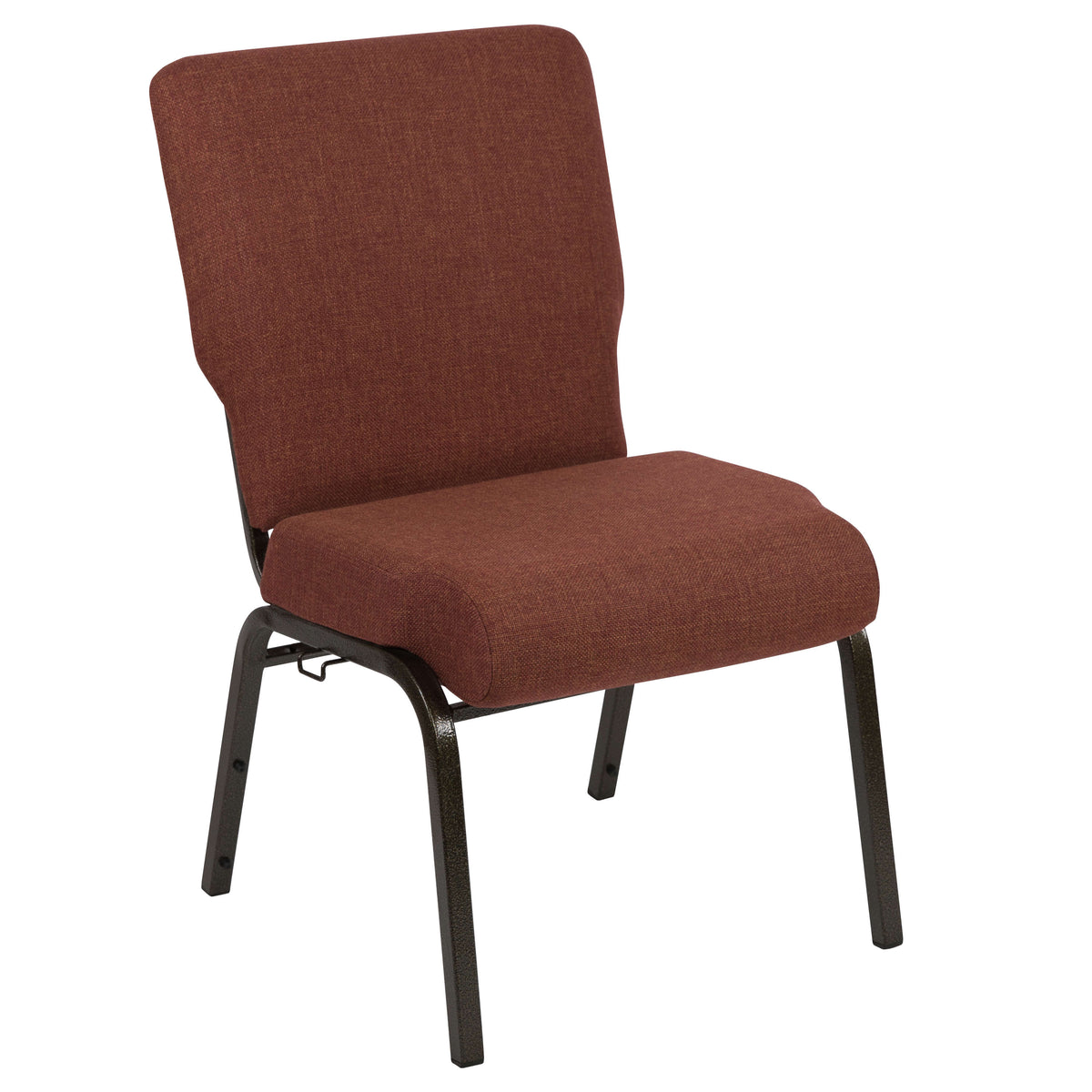 Stacking Auditorium Chair with 20.5inch Seat - Cinnamon Fabric/Gold Vein Frame