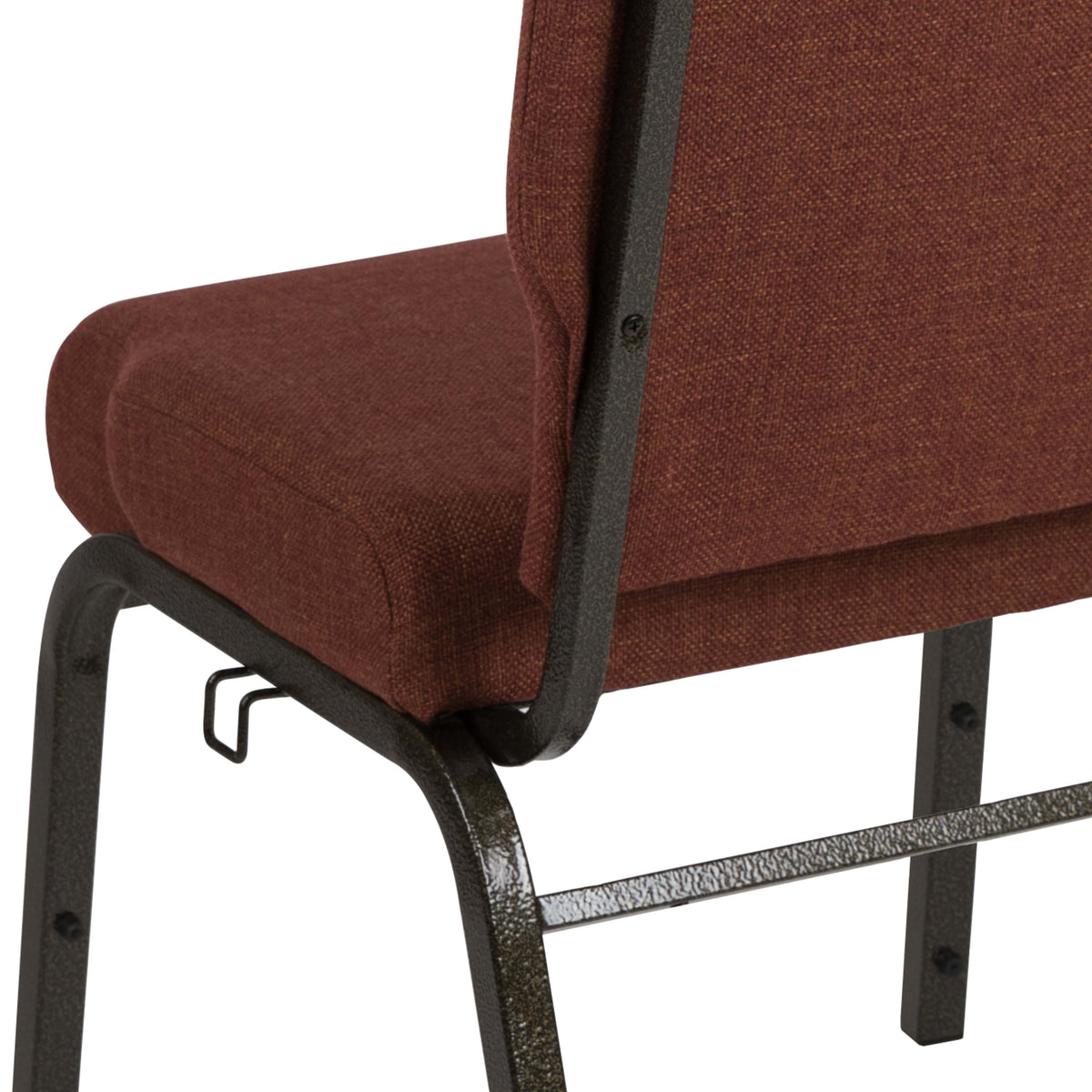 Stacking Auditorium Chair with 20.5inch Seat - Cinnamon Fabric/Gold Vein Frame