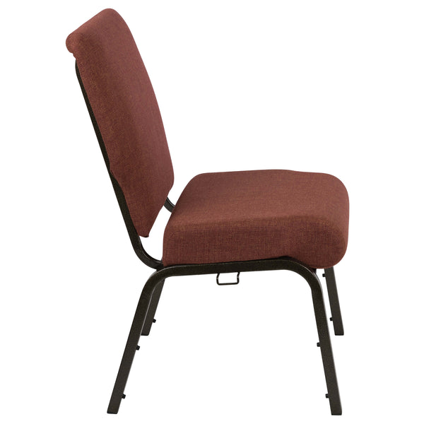 Stacking Auditorium Chair with 20.5inch Seat - Cinnamon Fabric/Gold Vein Frame