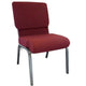 Maroon Fabric/Silver Vein Frame |#| Maroon Church Chair 20.5 in. Wide