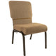 Mixed Tan Fabric/Gold Vein Frame |#| Mixed Tan Church Chair 20.5 in. Wide