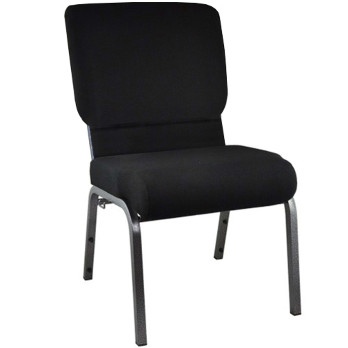 Black Fabric/Silver Vein Frame |#| Black Church Chair 20.5 in. Wide