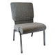 Charcoal Gray Fabric/Silver Vein Frame |#| Charcoal Gray Church Chair 20.5 in. Wide