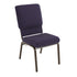 Eggplant Fabric/Gold Vein Frame |#| Eggplant Church Chair 18.5 in. Wide
