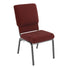 Maroon Fabric/Silver Vein Frame |#| Maroon Church Chairs 18.5 in. Wide