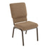 Mixed Tan Fabric/Gold Vein Frame |#| Mixed Tan Church Chairs 18.5 in. Wide