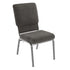 Charcoal Gray Fabric/Silver Vein Frame |#| Charcoal Gray Church Chair 18.5 in. Wide