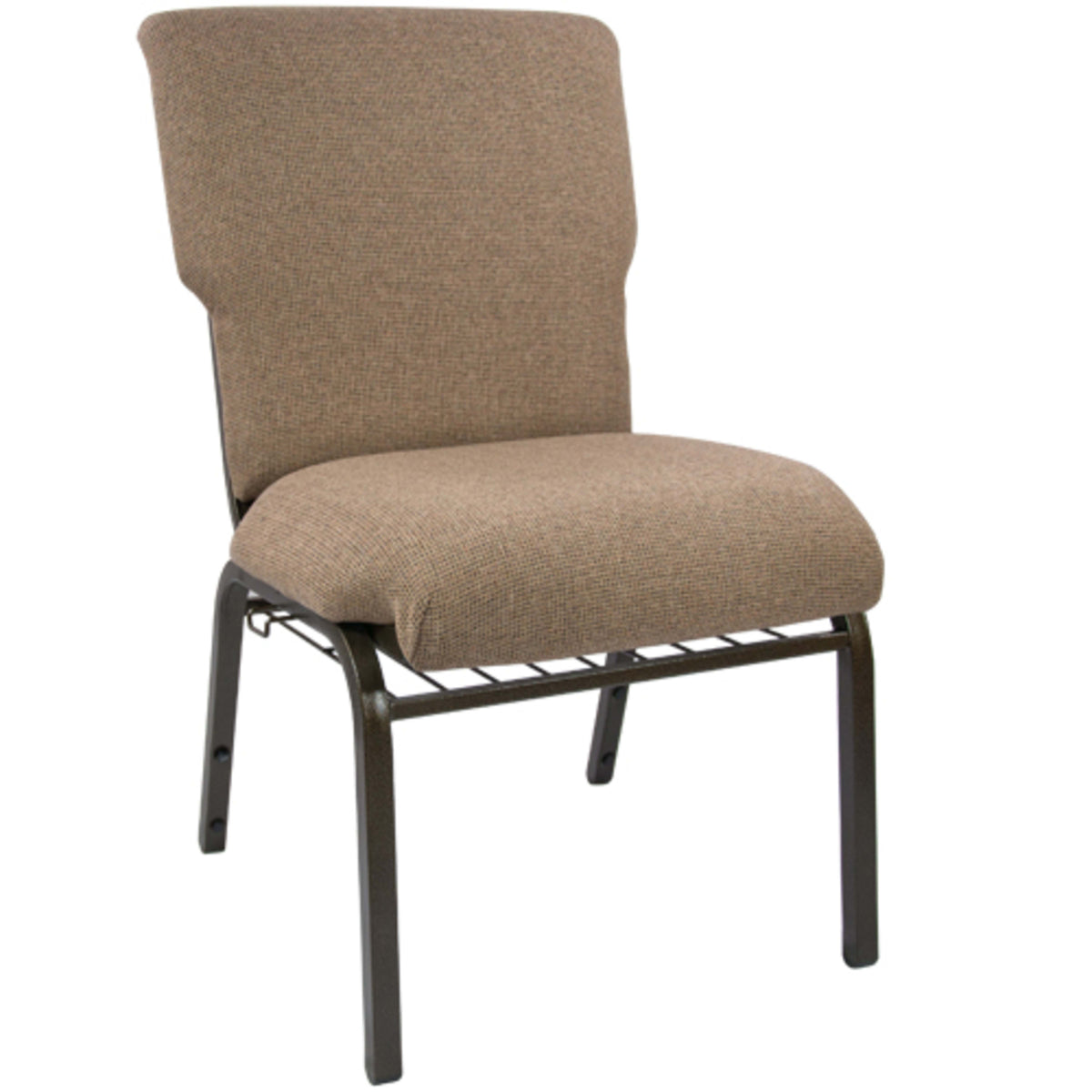 Mixed Tan Fabric/Gold Vein Frame |#| Mixed Tan Discount Church Chair - 21 in. Wide