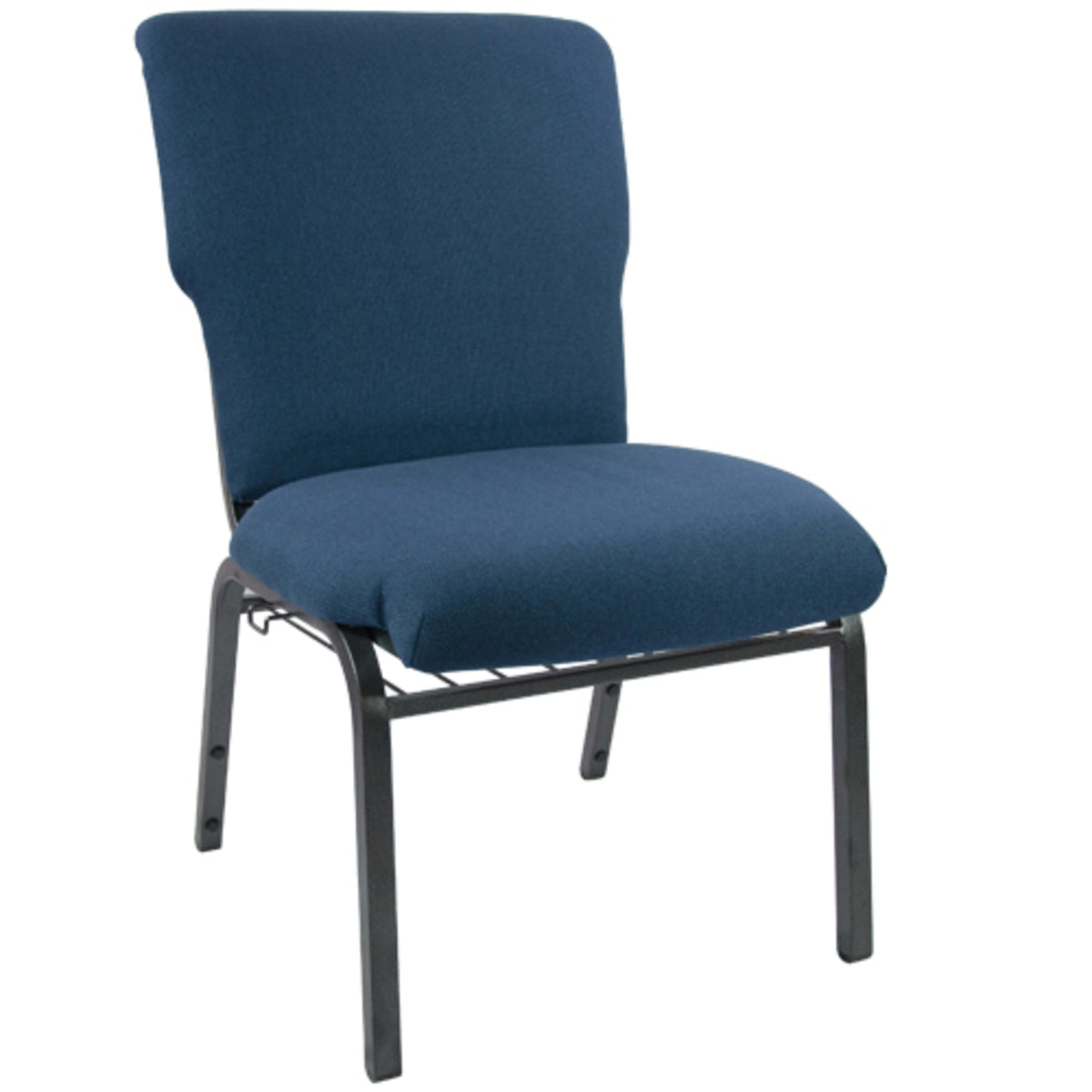 Navy Fabric/Silver Vein Frame |#| Navy Discount Church Chair - 21 in. Wide