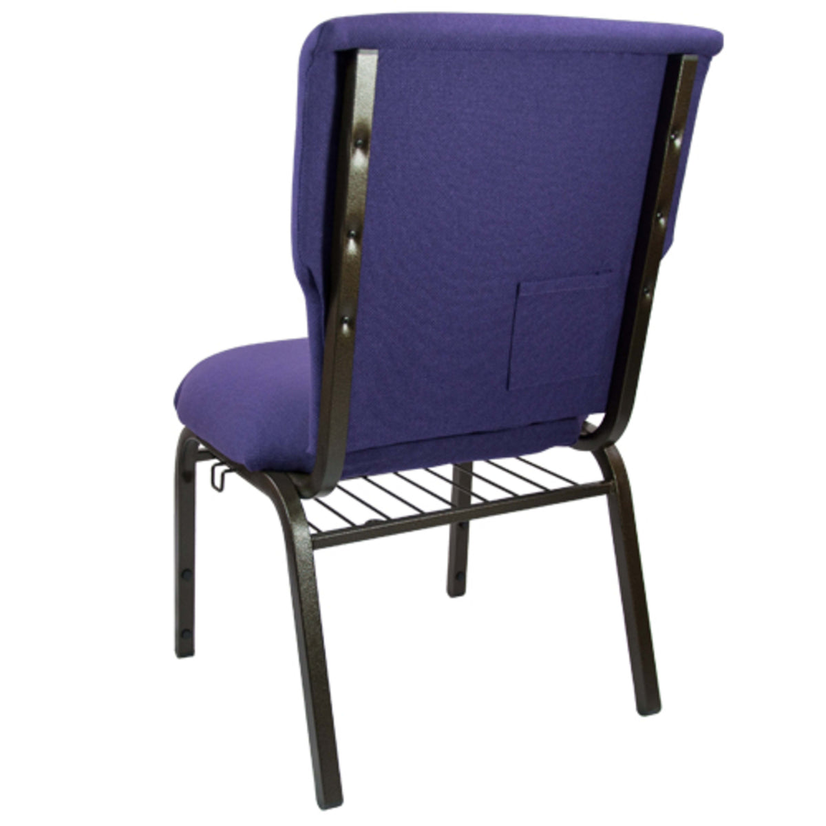 Eggplant Fabric/Gold Vein Frame |#| Eggplant Discount Church Chair - 21 in. Wide