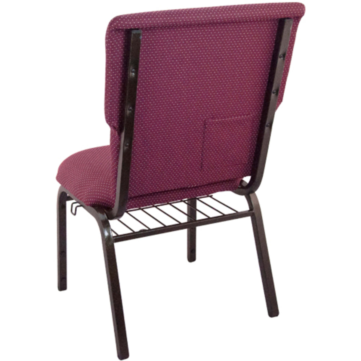 Burgundy Pattern Fabric/Gold Vein Frame |#| Burgundy Pattern Discount Church Chair - 21 in. Wide