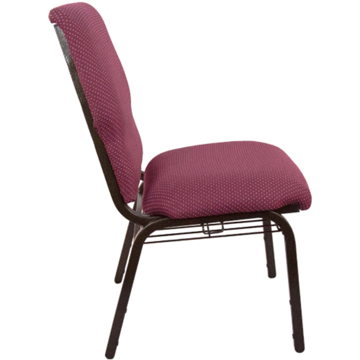 Burgundy Pattern Fabric/Gold Vein Frame |#| Burgundy Pattern Discount Church Chair - 21 in. Wide