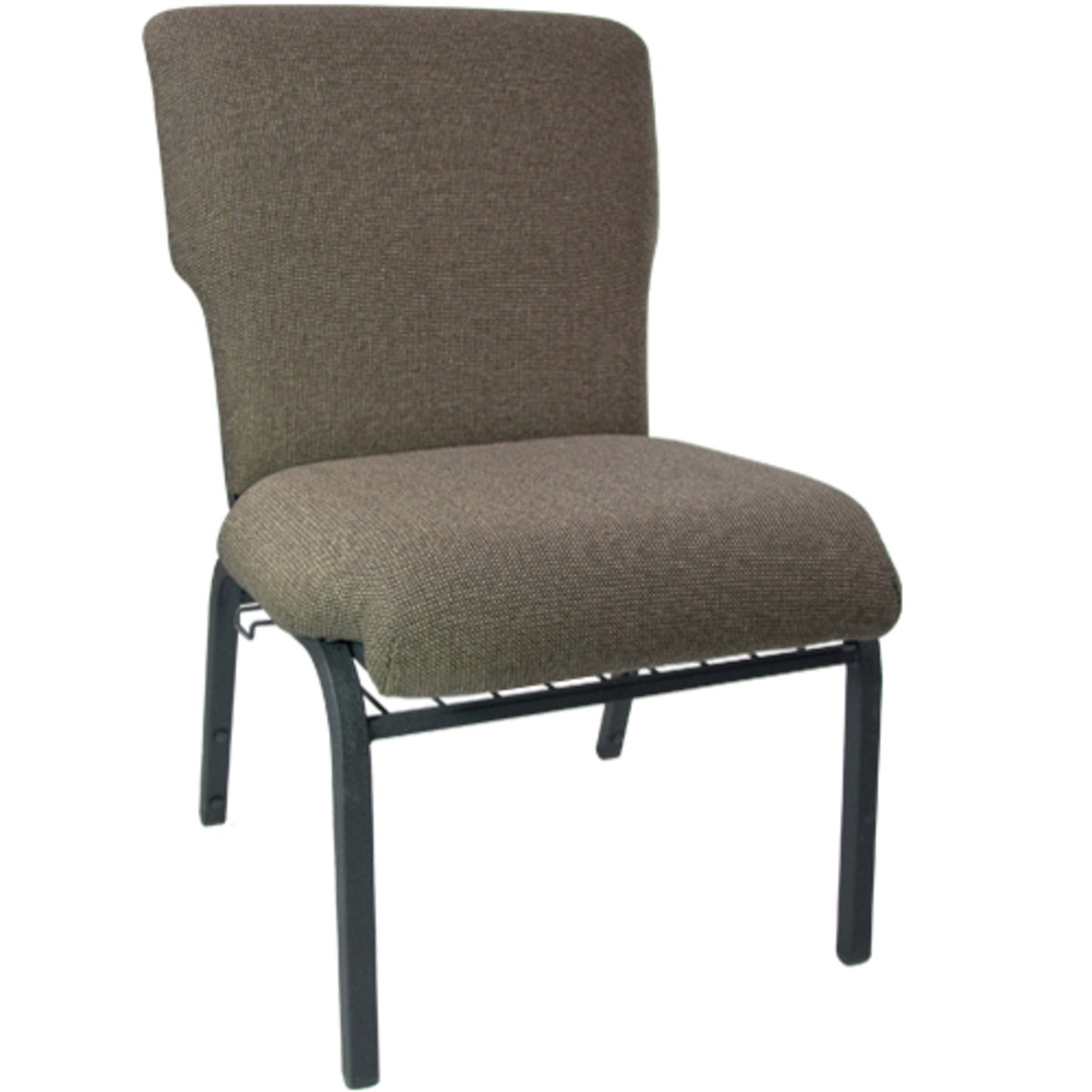 Jute Fabric/Black Frame |#| Jute Discount Church Chair - 21 in. Wide