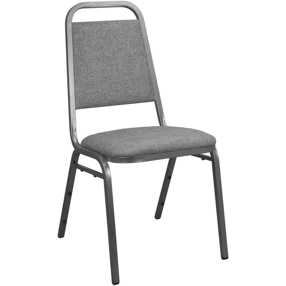 Charcoal Gray Fabric/Silver Vein Frame |#| Charcoal Gray Fabric-Padded Banquet Stackable Chairs