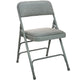 Grey Fabric/Grey Metal |#| Grey Padded Metal Folding Chair - Grey 1-in Fabric Seat