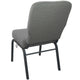 Fossil Fabric/Black Frame |#| Signature Elite Fossil Church Chair - 20 in. Wide