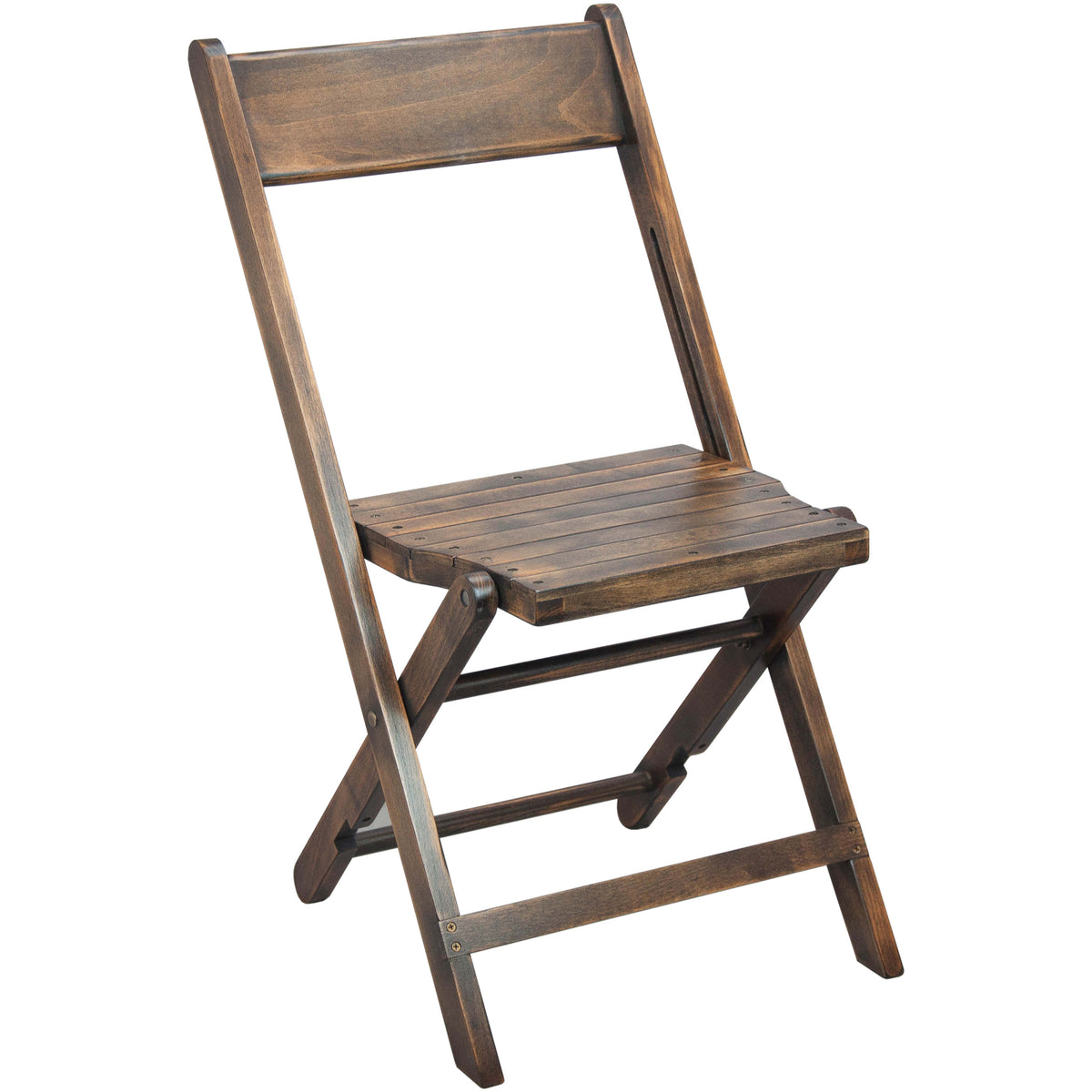 Slatted Wood Folding Wedding Chair - Event Chair - Antique Black