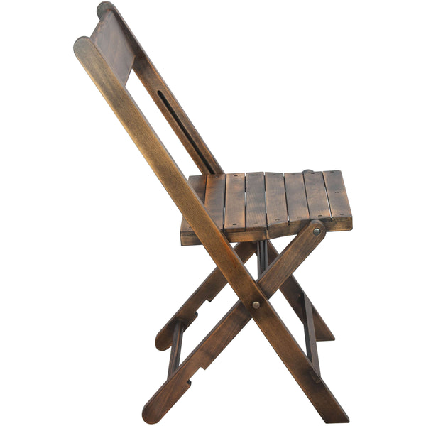 Slatted Wood Folding Wedding Chair - Event Chair - Antique Black