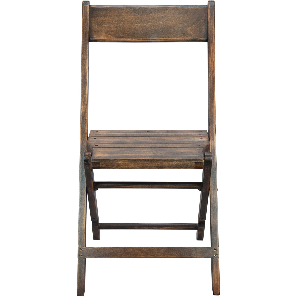 Slatted Wood Folding Wedding Chair - Event Chair - Antique Black