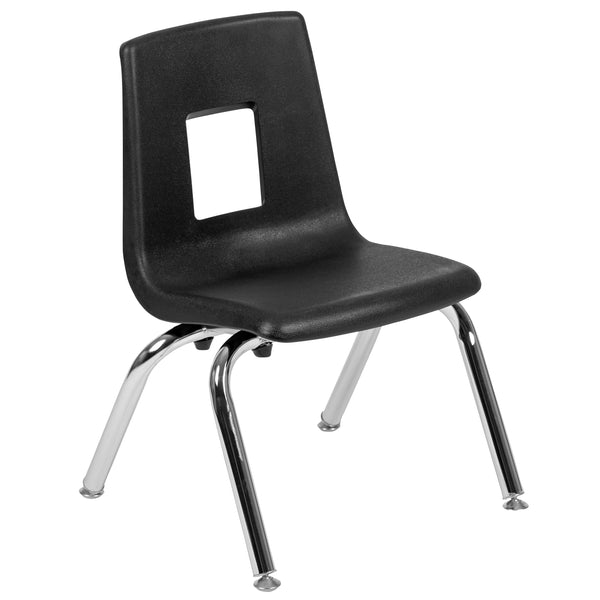 Black |#| Black Student Stack Chair 12inchH Seat - School Classroom Chair - Daycare Chair