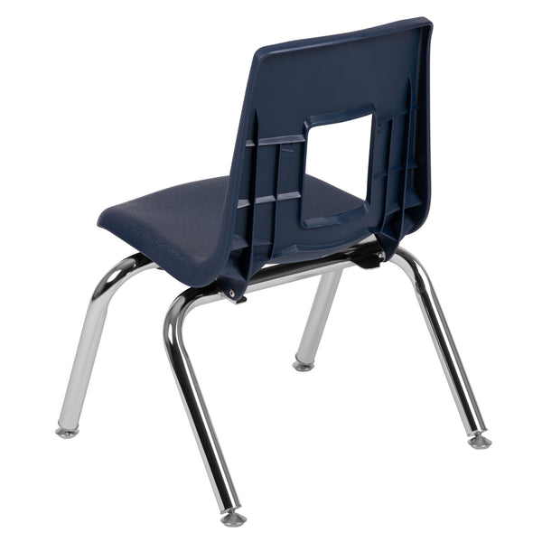 Navy |#| Navy Student Stack Chair 12inchH Seat - School Classroom Chair - Daycare Chair