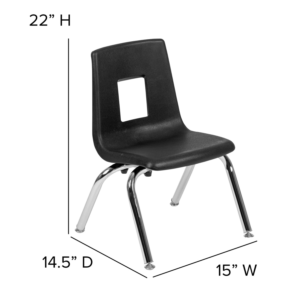 Black |#| Black Student Stack Chair 12inchH Seat - School Classroom Chair - Daycare Chair