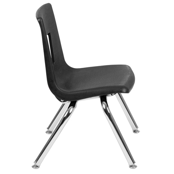 Black |#| Black Student Stack Chair 12inchH Seat - School Classroom Chair - Daycare Chair