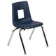 Navy |#| Navy Student Stack Chair 14inchH Seat - School Classroom Chair for K-2