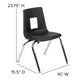 Black |#| Black Student Stack Chair 14inchH Seat - School Classroom Chair for K-2