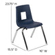 Navy |#| Navy Student Stack Chair 14inchH Seat - School Classroom Chair for K-2