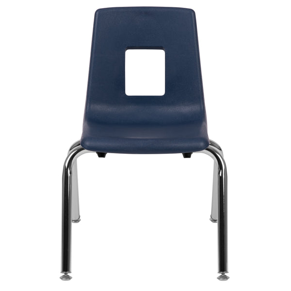 Navy |#| Navy Student Stack Chair 14inchH Seat - School Classroom Chair for K-2