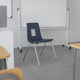 Navy |#| Navy Student Stack Chair 16inchH Seat - School Classroom Chair for 3rd-7th Grade