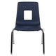 Navy |#| Navy Student Stack Chair 16inchH Seat - School Classroom Chair for 3rd-7th Grade