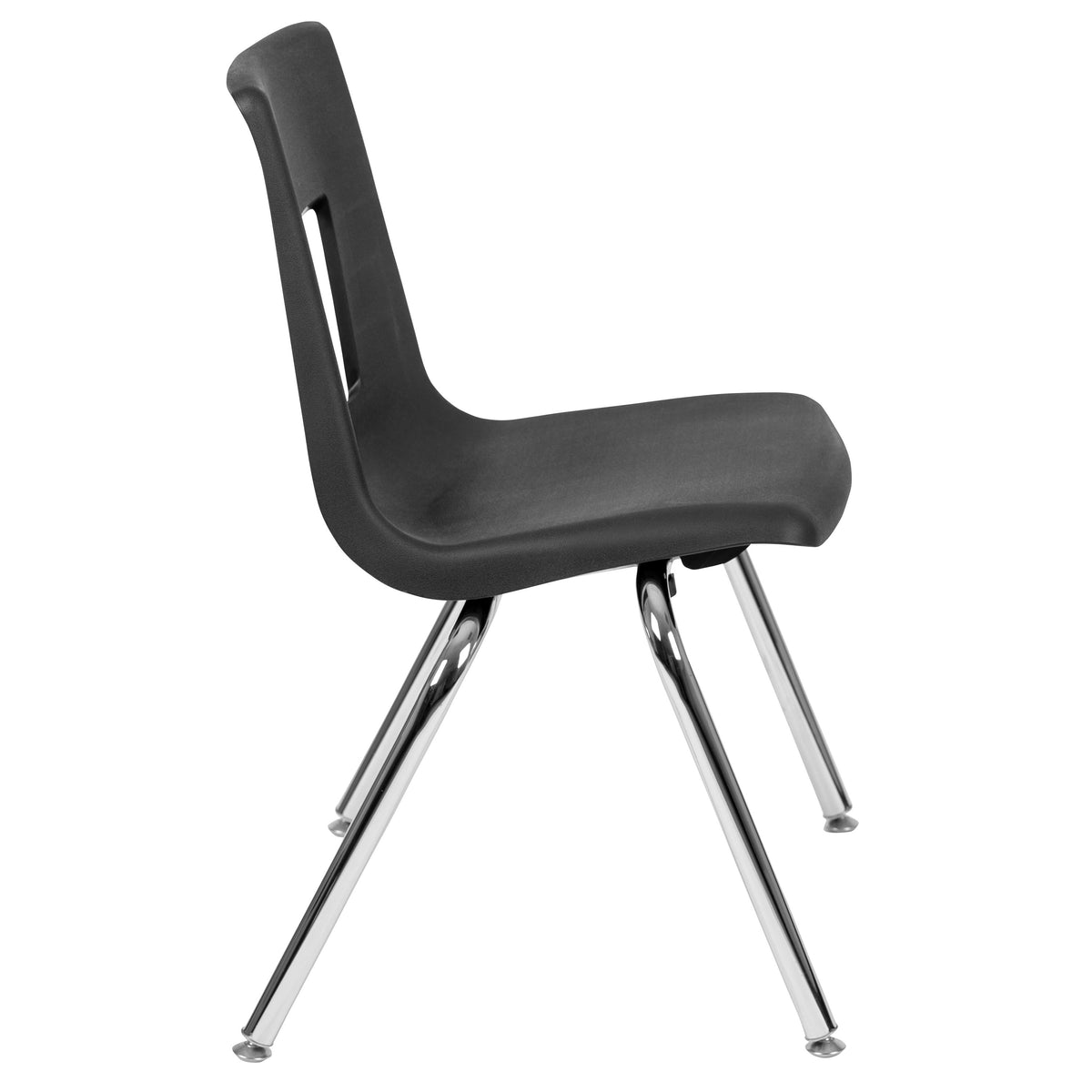 Black |#| Black Student Stack Chair 16inchH Seat - School Classroom Chair for 3rd-7th Grade