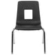 Black |#| Black Student Stack Chair 16inchH Seat - School Classroom Chair for 3rd-7th Grade