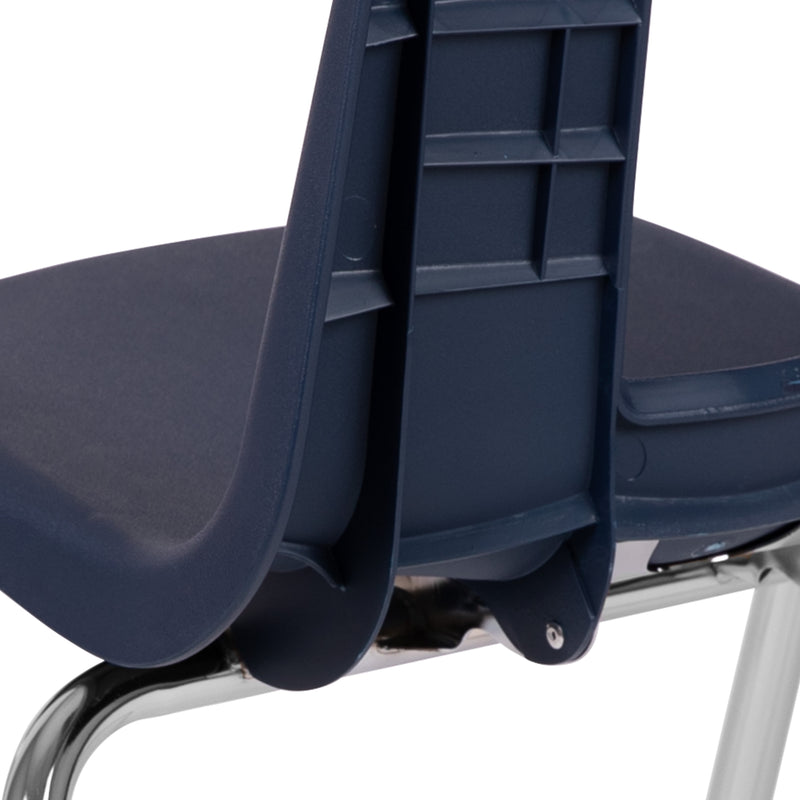 Navy |#| Navy Student Stack Chair 18inchH Seat - Classroom Chair for Middle-High-Adults