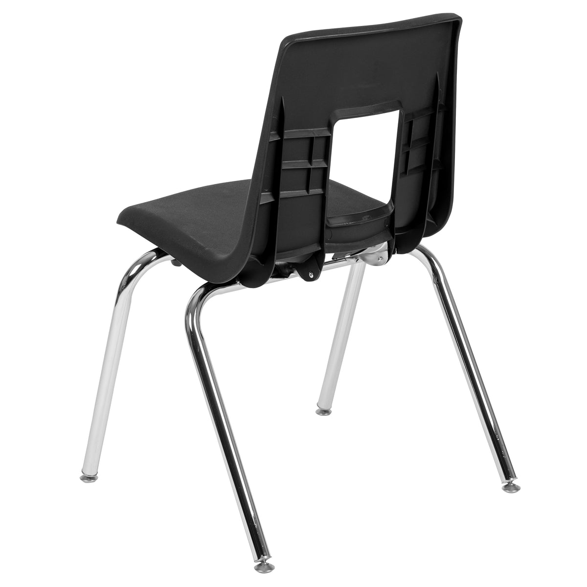 Black |#| Black Student Stack Chair 18inchH Seat - Classroom Chair for Middle-High-Adults