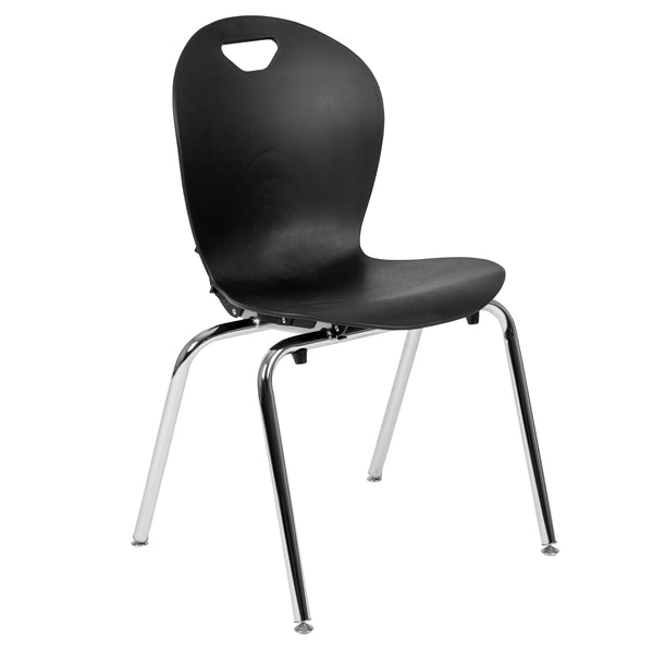 Black |#| Comfort Molded Black Student Stack Chair-Classroom Chair for Middle-High-Adults