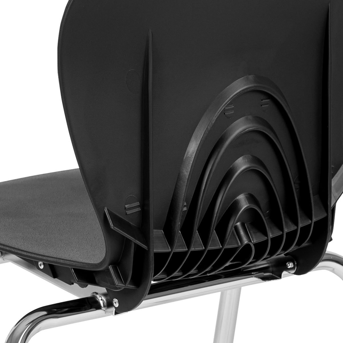 Black |#| Comfort Molded Black Student Stack Chair-Classroom Chair for Middle-High-Adults