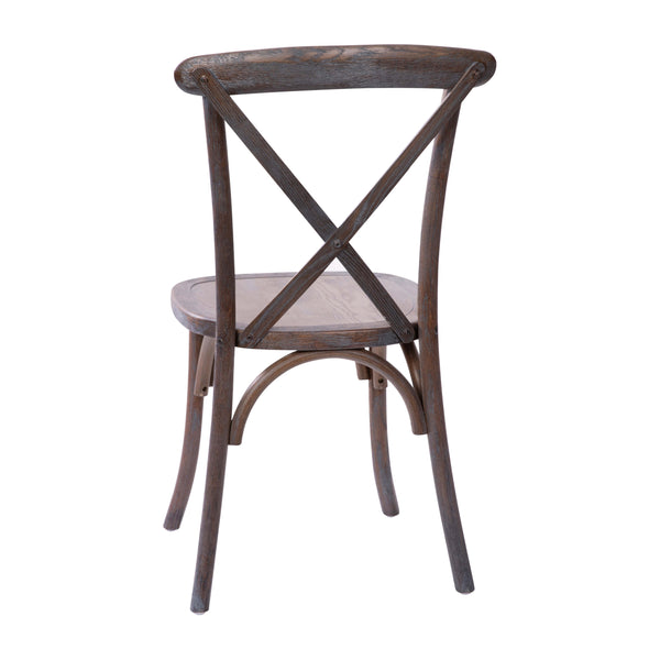 Dark Driftwood |#| Gray Wash Dark Driftwood X-Back Dining Chairs
