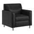 Black/Chrome Legs |#| LeatherSoft Reception Chair with Chrome Legs-AC/USB/USB-C Charging Ports-Black