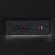 Black/Wood Legs |#| Commercial LeatherSoft Reception Chair with AC/USB/USB-C Charging Ports in Black
