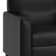 Black/Wood Legs |#| Commercial LeatherSoft Reception Chair with AC/USB/USB-C Charging Ports in Black