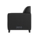 Black/Wood Legs |#| Commercial LeatherSoft Reception Chair with AC/USB/USB-C Charging Ports in Black